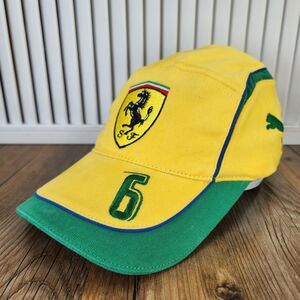 Puma Ferrari Felipe Massa #6 Brazil F1 Hat Cap Yellow Green Official Scuderia